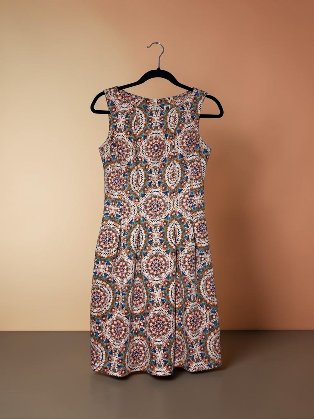 Julian Taylor Orange Abstract Design Dress 6